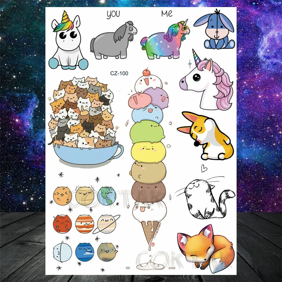 Creative Space Temporary Tattoos For Men Women Astronaut Planets Fake Chains Tatoos Temporary Black Mountain DIY Tatoo Geometric