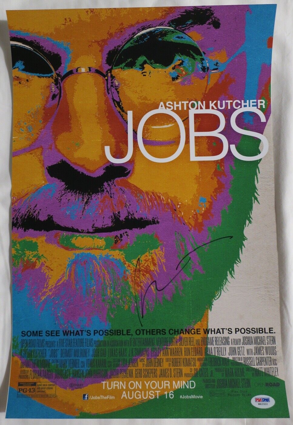 Ashton Kutcher Signed Jobs Authentic Autographed 12x18 Photo Poster painting PSA/DNA #W62322