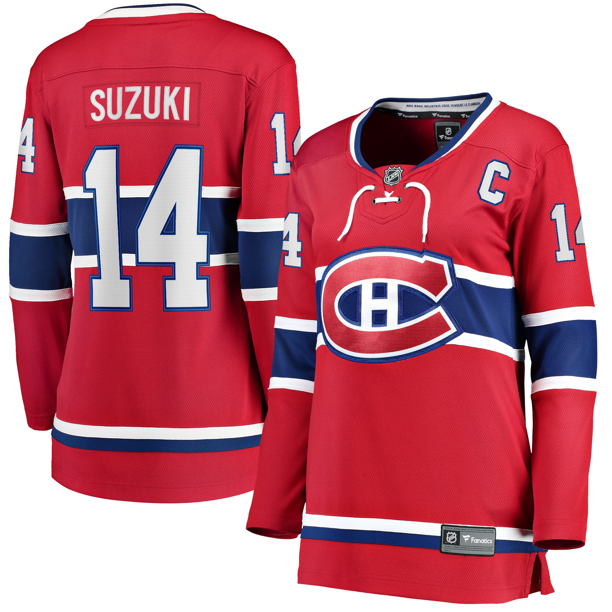 Nick Suzuki Montreal Canadiens Fanatics Women&rsquo;s Home Captain Patch Breakaway   Jersey &ndash; Red mysite