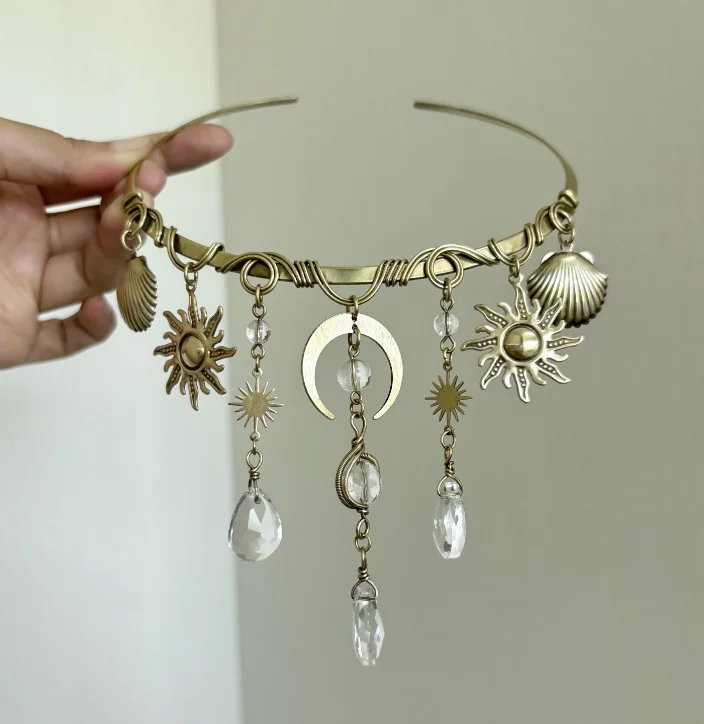 Vintage Wire-Wrapped Sunflower Teardrop Pendant Necklace