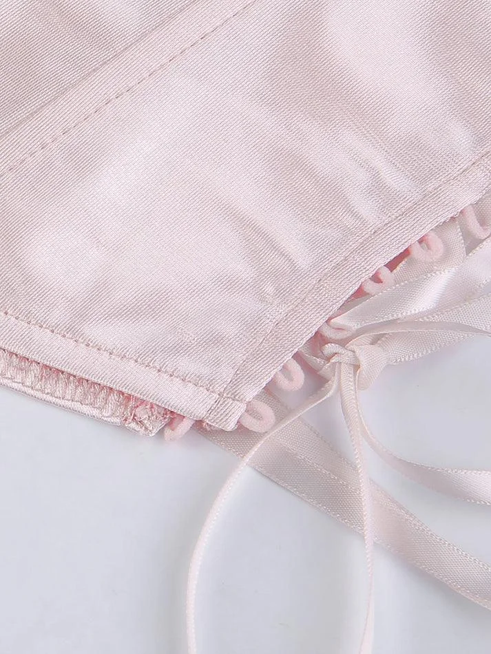 Brownm Long Sleeve Corset Mini Dress