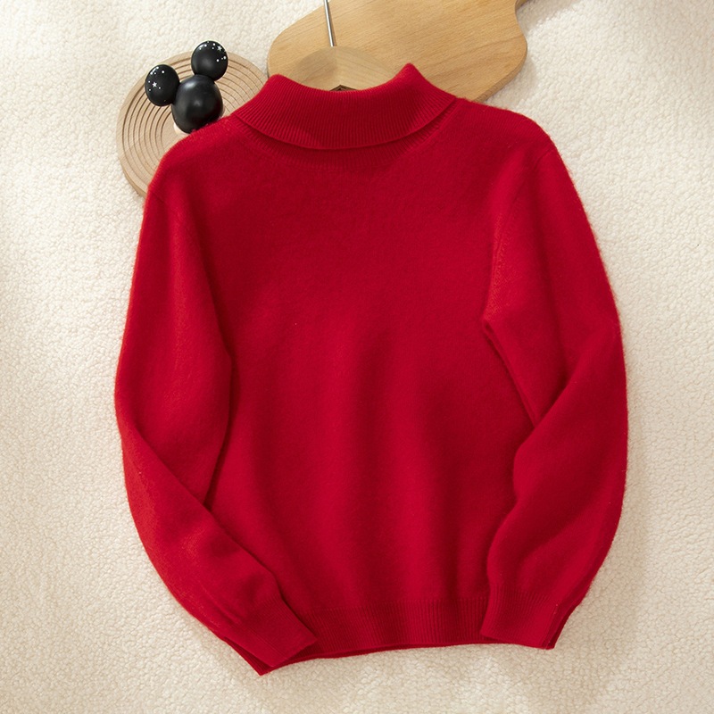 High-collar Kids Cashmere Sweater REAL SILK LIFE