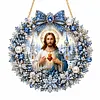 DIY Pearl Diamond Painting Religious Christmas Hanging Ornament Double-Sided Printed Pendant Diamond Art Christian Home Decor Gift