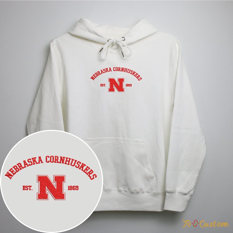 TOSCUSTOM™ Custom NCAA University Nebraska Cornhuskers Embroidered Sweatshirts