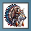 Diamond Painting-DIY Full Round Drill Indian Wolf Head(40*40CM)