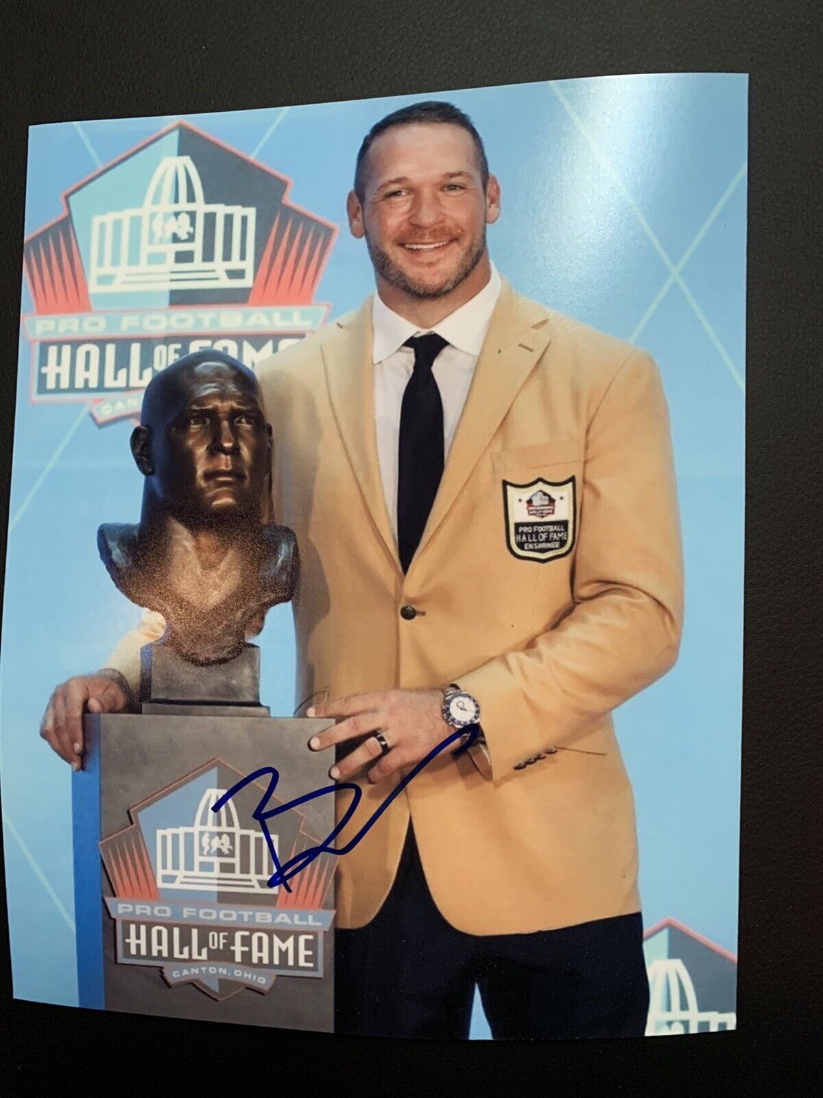 brian urlacher signed 8x10 Photo Poster painting Pic Auto Bears Hall Of Fame