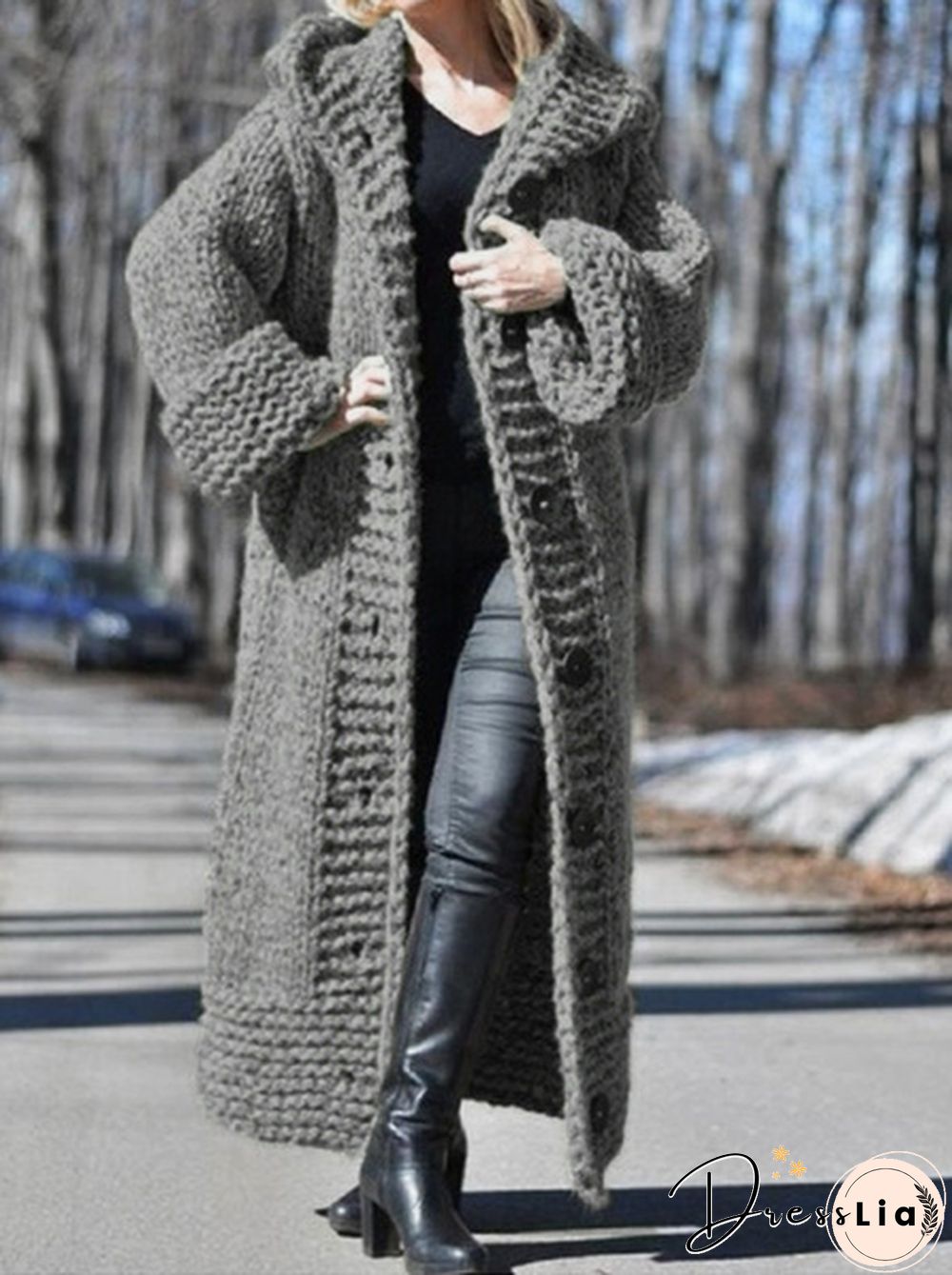 New Fashion Women Autumn Winter Long Sleeve Knitted Cardigan Coat Casual Streetwear Hooded Sweater Coat Plus Size