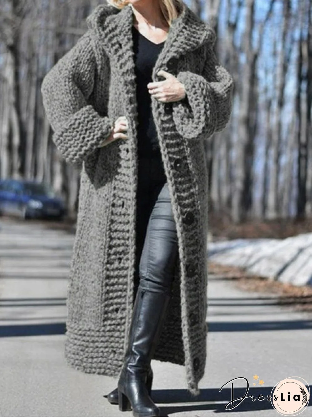 New Fashion Women Autumn Winter Long Sleeve Knitted Cardigan Coat Casual Streetwear Hooded Sweater Coat Plus Size