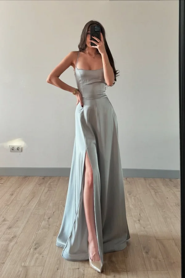 Mist Chic Split Spaghetti-Straps Prom Dress ZT0716