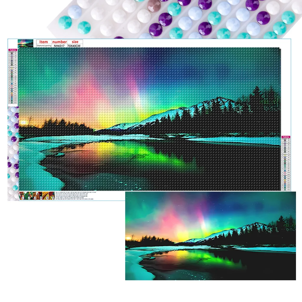 2pcs Diamond Painting - Full Round Drill - Aurora(Canvas|70*40cm)