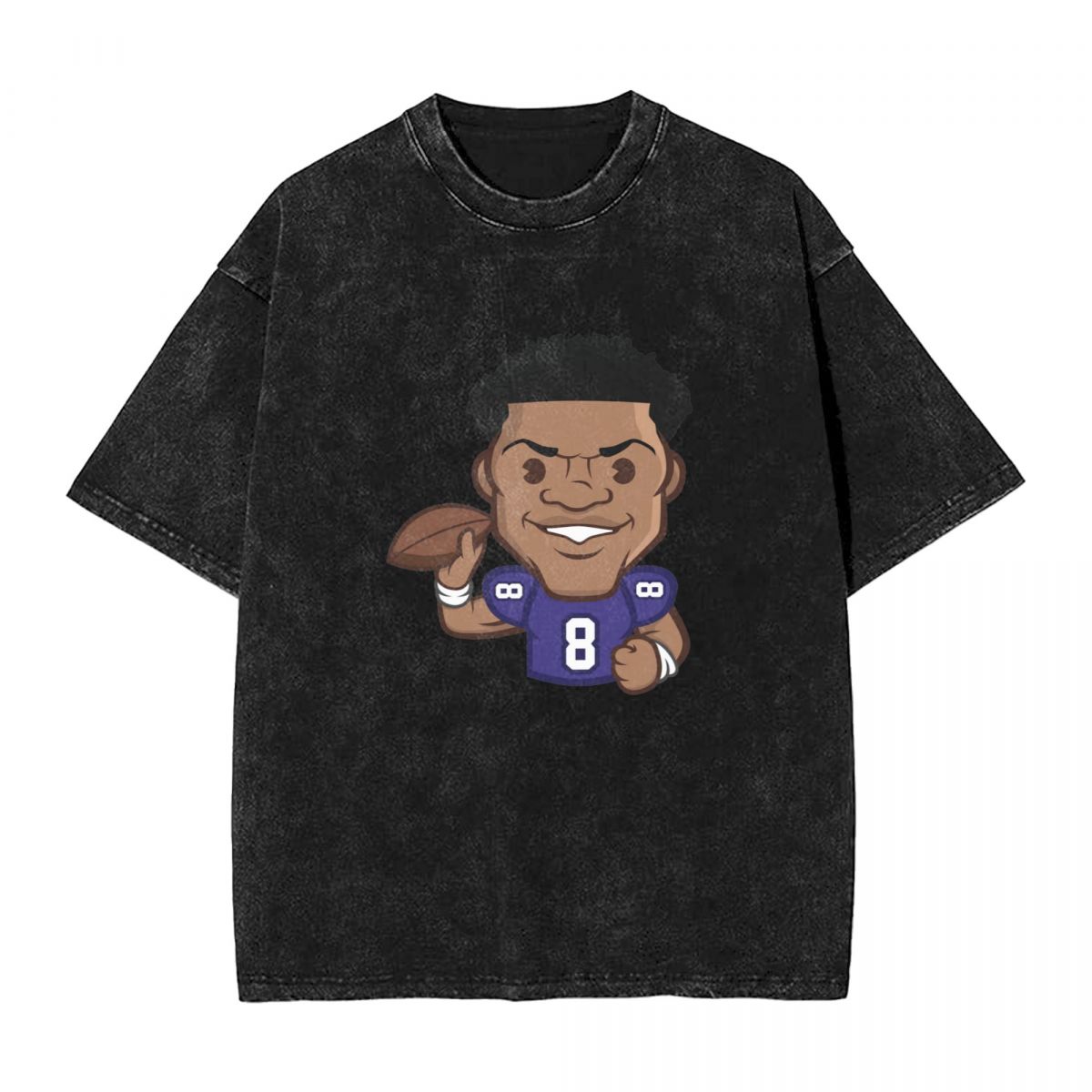 Baltimore Ravens Lamar Jackson Emoji Men's Vintage Oversized T-Shirts