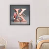 Diamond Painting-DIY Full Round Drill Feather Letter K