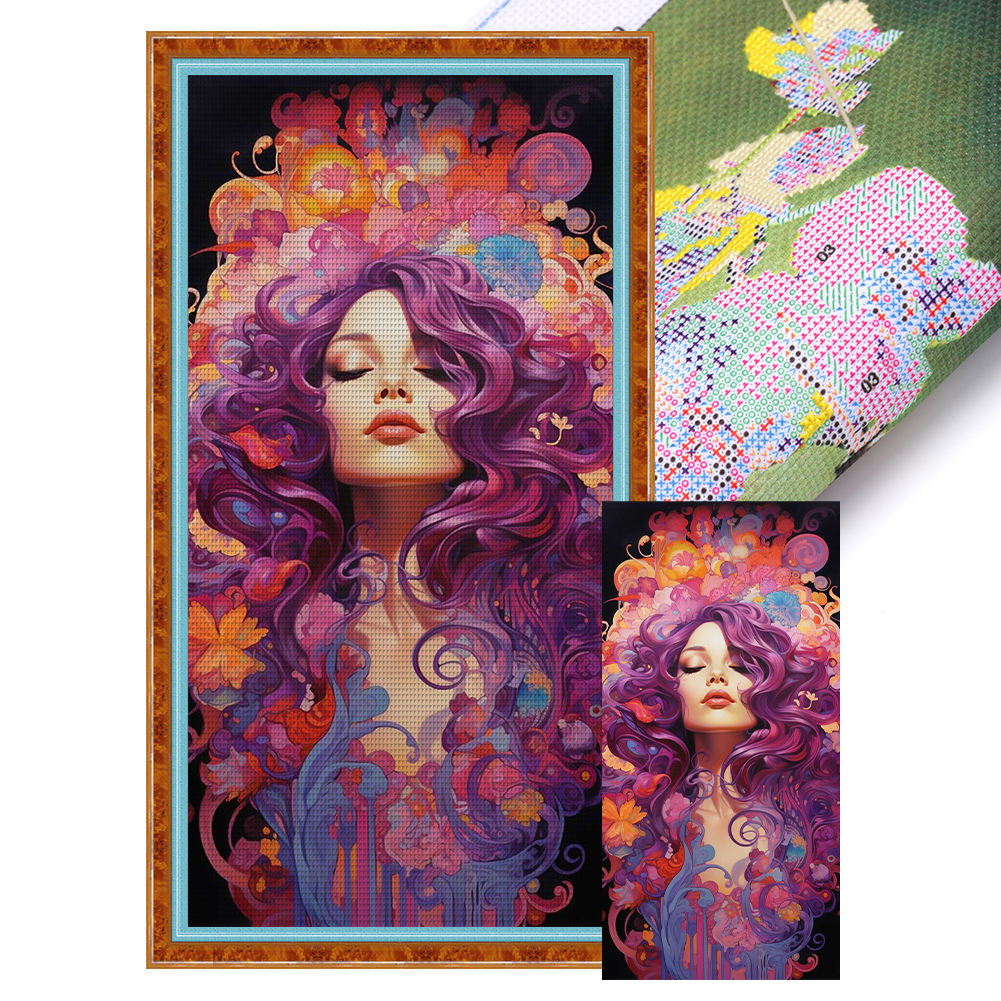 Fantasy Girl Full 11CT Pre-stamped Canvas(40*80cm) Cross Stitch