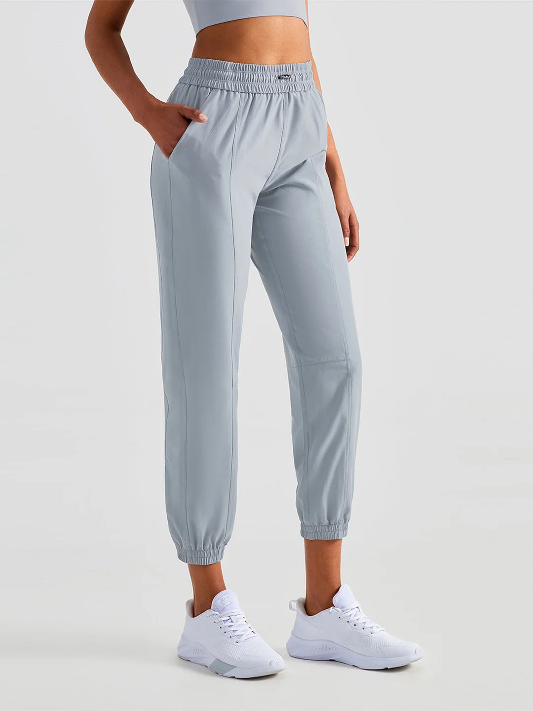 Sun Protection Pants Thin Drawstring Leggings Fitness Pants Quick-Drying High Waist Running Pants Casual Pockets