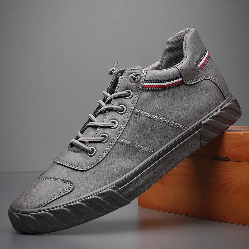 Men's PU Leather Business Casual Shoes for Man Outdoor Breathable Sneakers Male Fashion Loafers Walking Footwear Tenis Feminino