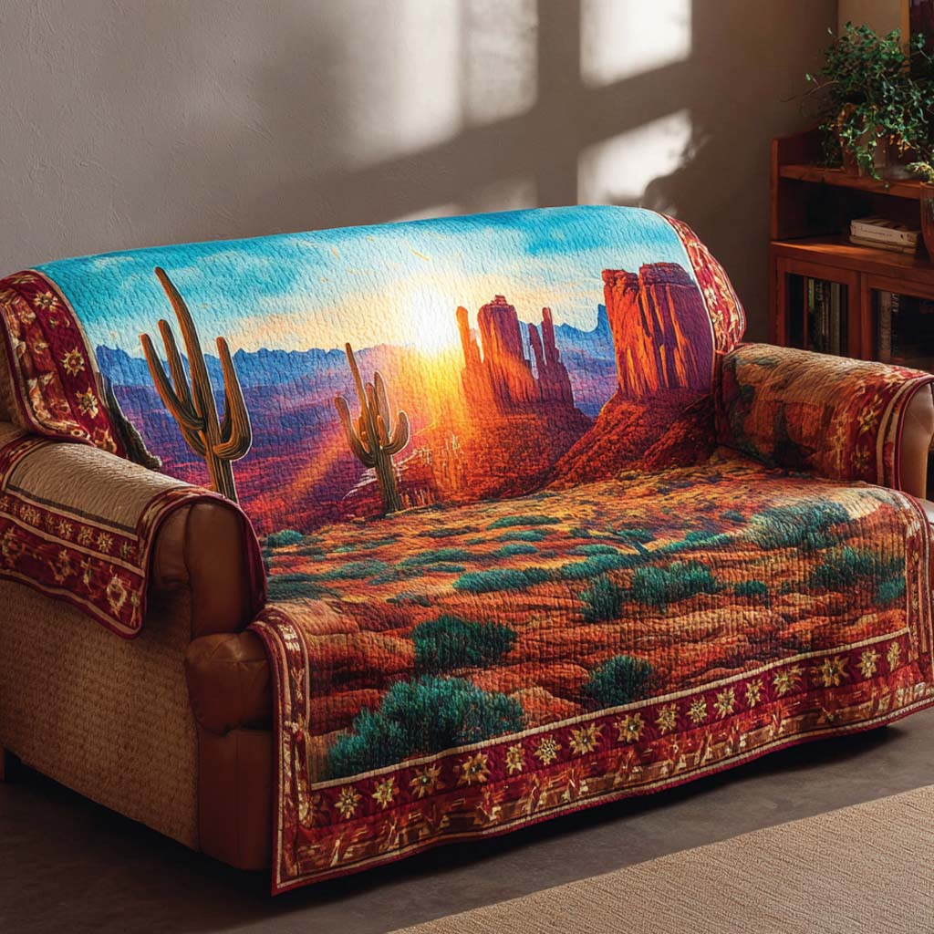 Red Rock Canyon Quilted Sofa Cover NCU0XD1837 everthome