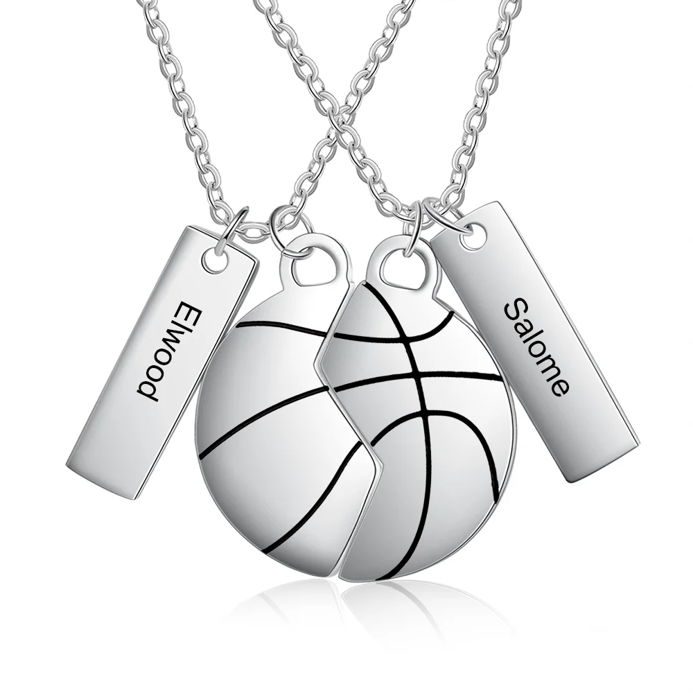 Personalisierte Namenskette mit Basketball-Anhänger n2 Kettenmachen