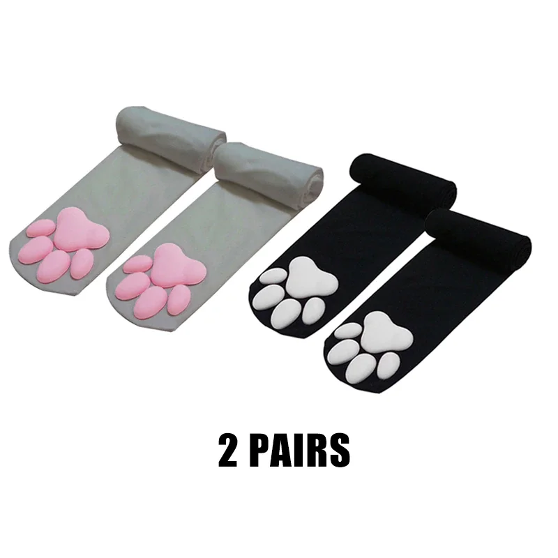 Billionm 3D Kitten Claw Stocking Lolita Soft Cotton Pawpads Anime Cosplay Girl Gift Thigh High Sexy Cute Solid Pink Paws Pad Kawaii Socks