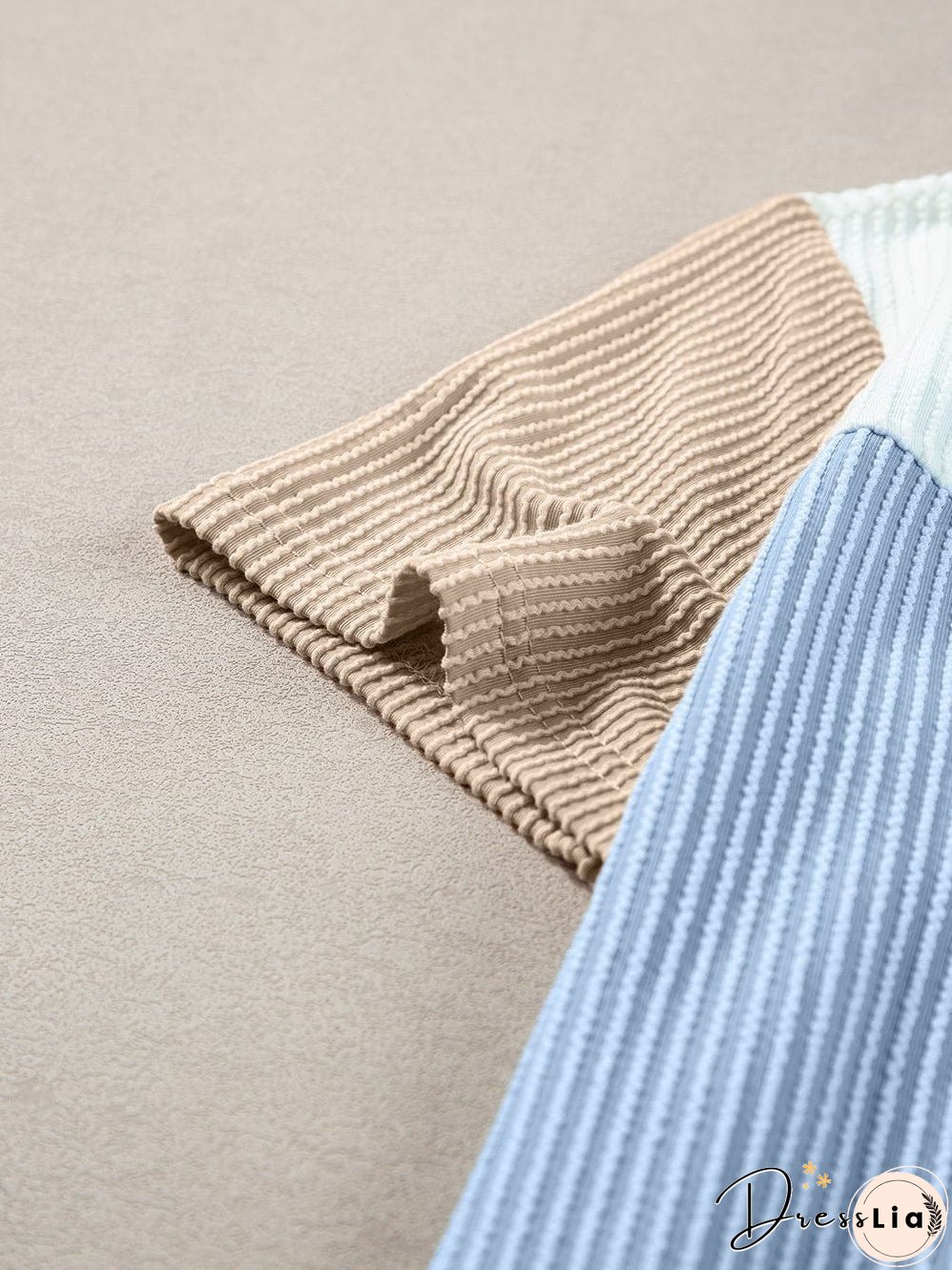 Versatile Colorblock Ribbed Knit Tee