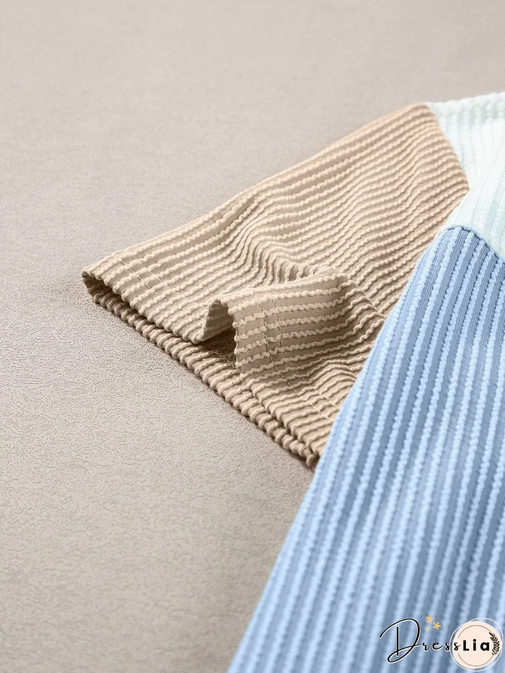 Versatile Colorblock Ribbed Knit Tee