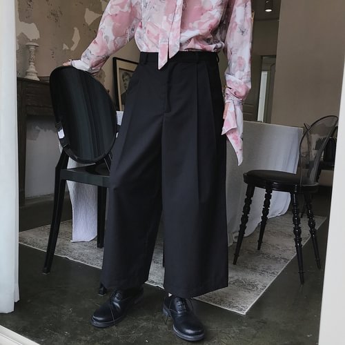 -Japanese Simple Wide Version Trousers Low-end Harem Pants Eight-point Pants Summer-Dawfashion- Original Design Clothing Store-Halloween 2022