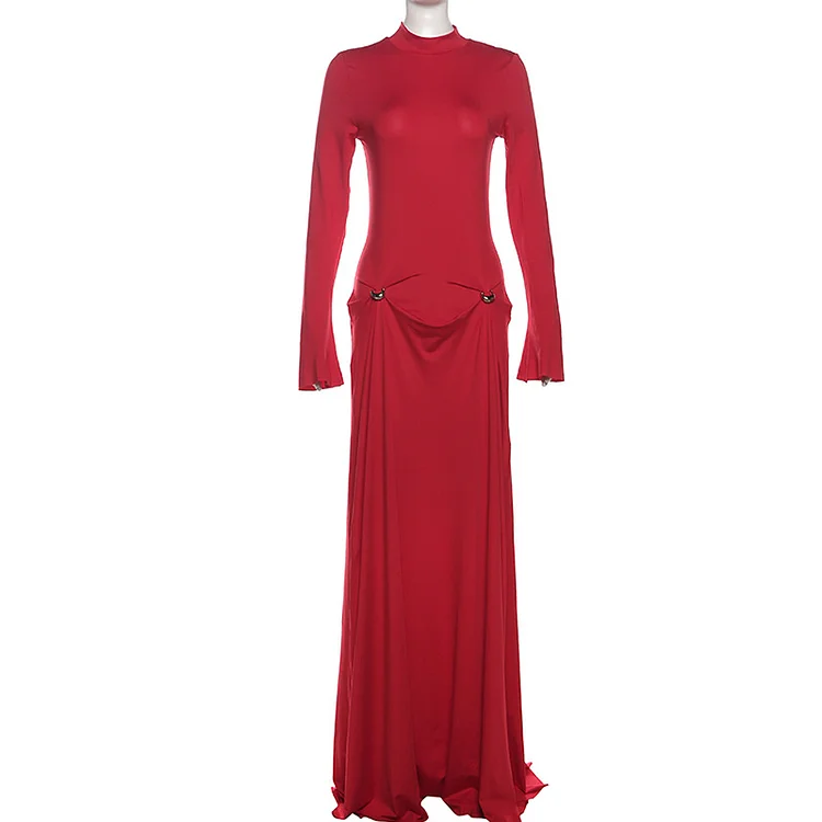 Fashion Solid Color Slim Dress