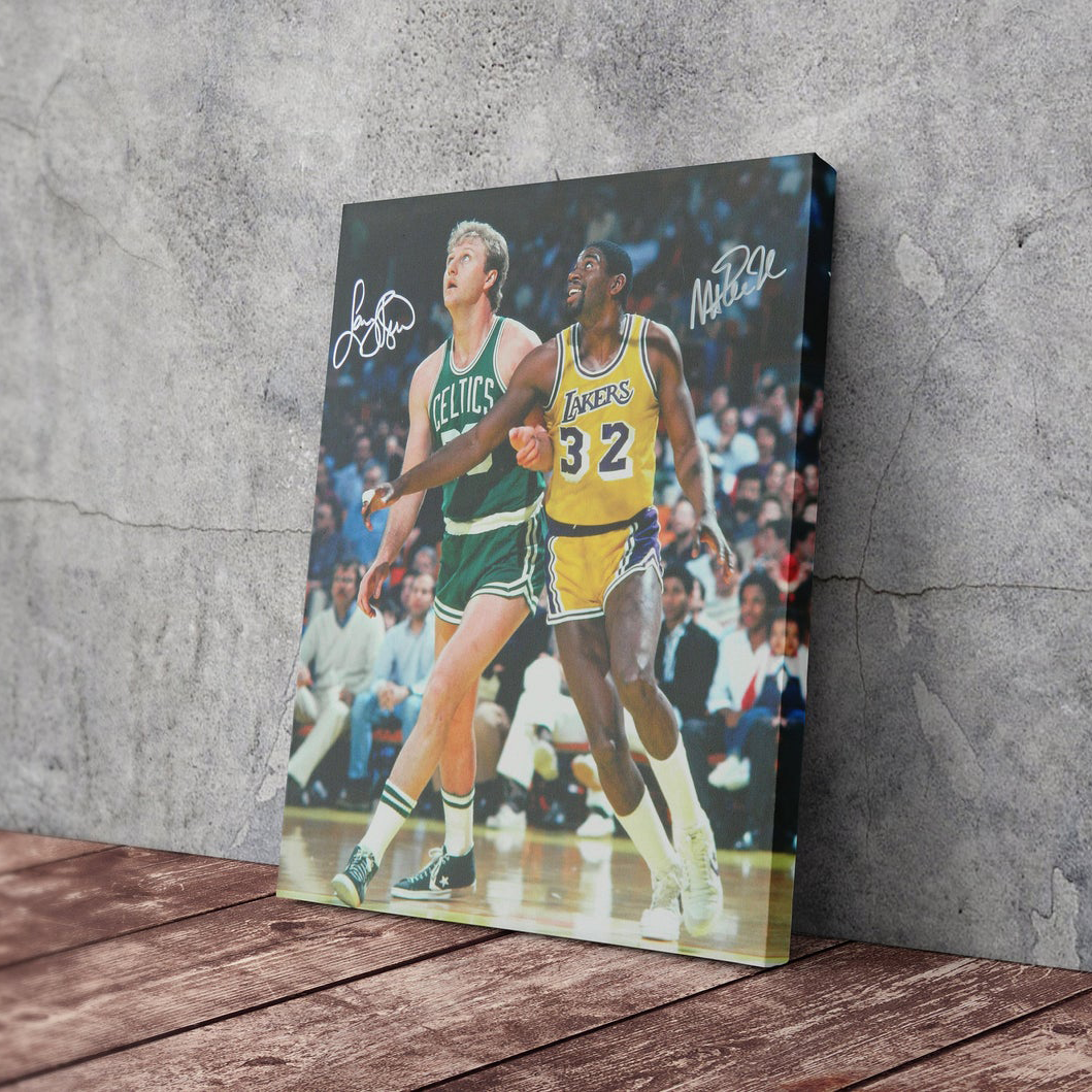Larry Bird and Magic Johnson Basketball Wall Art 