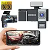 3 Channel 1080P Full HD Car DVR Video Recorder 170 Degree Wide Angle DVR On-Dash Camera Looping Recording W/ 3 Inch IPS Screen