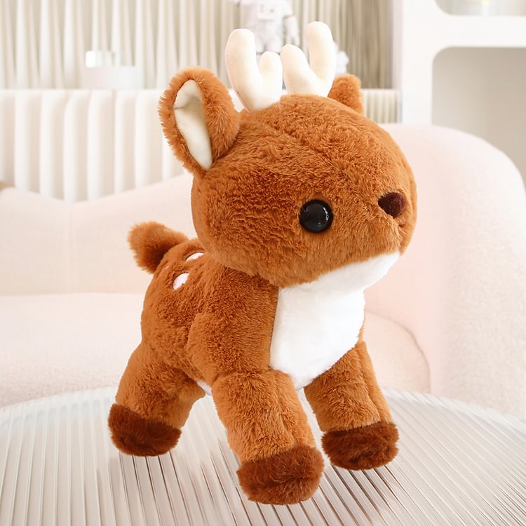 Standing Spotted Deer Plush Toy