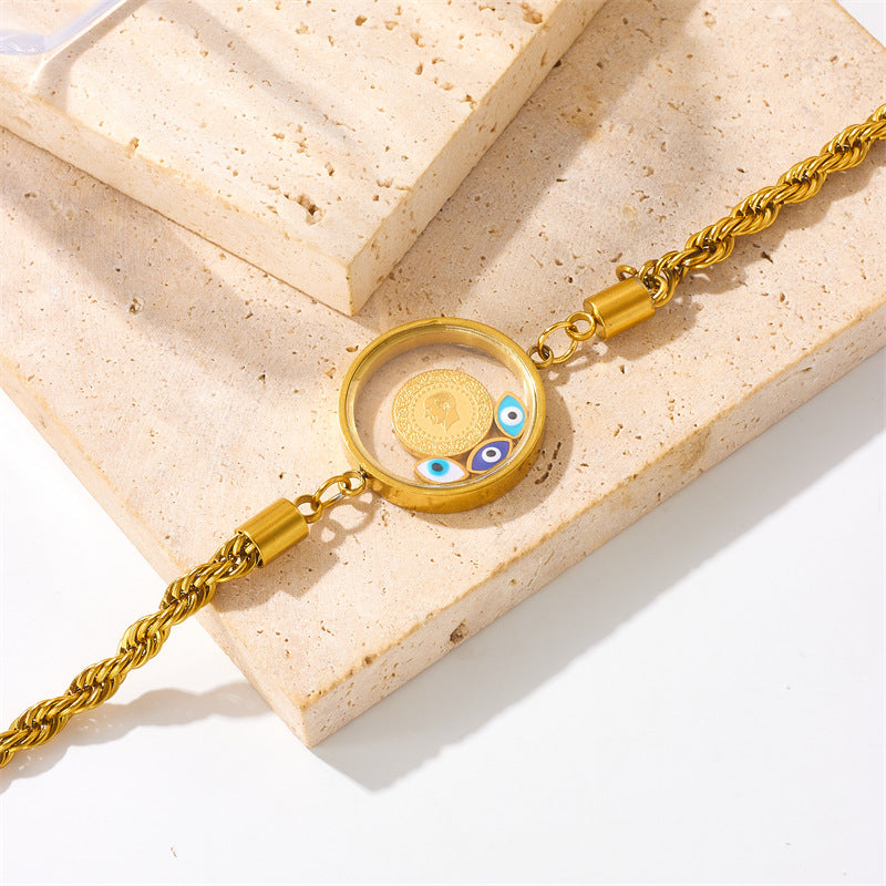 Fashion Women Chain Titanium Steel Electroplating Bracelets2