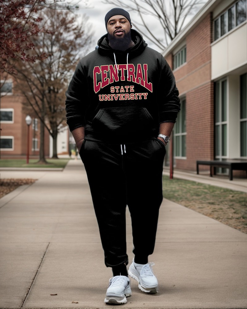 College-style hoodies for big men
