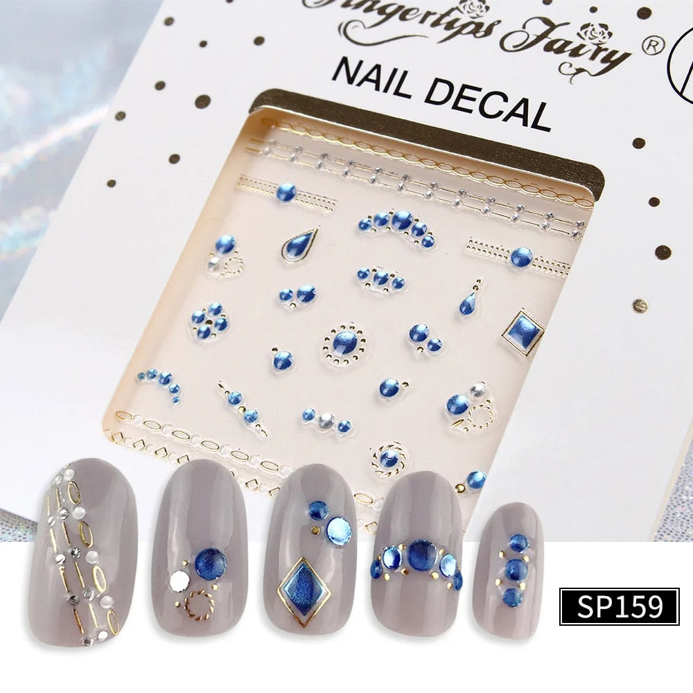 1psc Embossed Paste Beauty Nail Art Decorations Manicure Nails Decal DIY  Gold Bronzing Colorful 3D Nail Sticker Flower-Nail Inspo