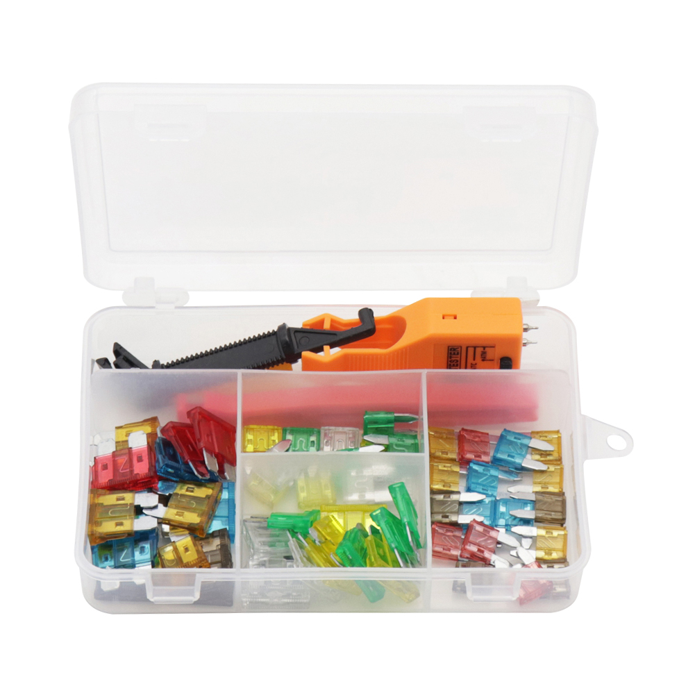 

60pcs 5/7.5/10/15/20/25/30A Small Medium Size Blade Car Fuse Assortment Set, 501 Original