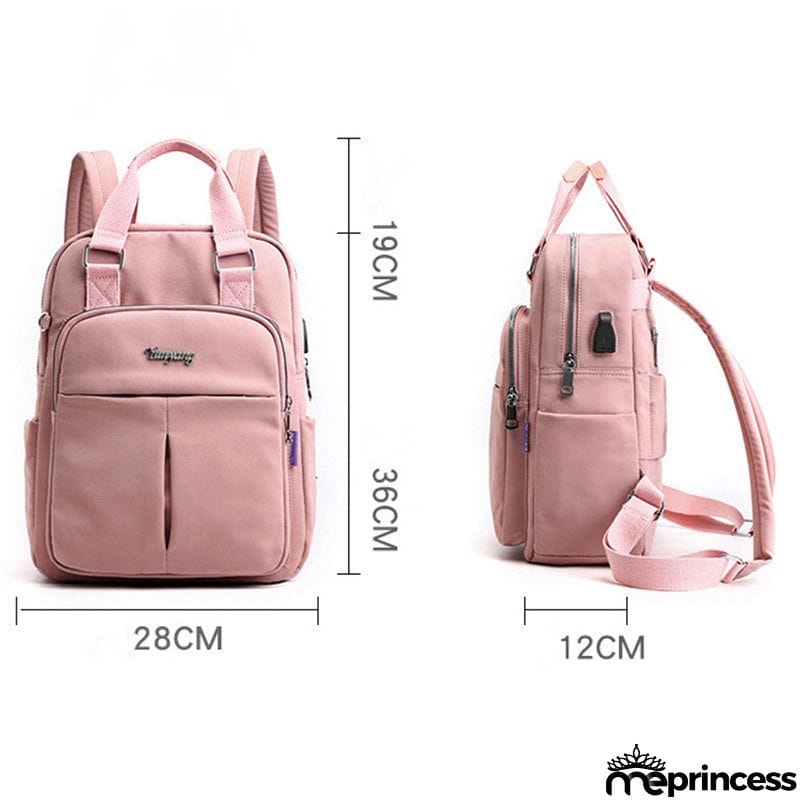 Women's Multi Functional Fashion Travel Backpack With USB Charge Port