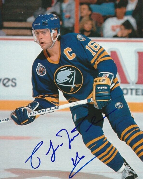 VINTAGE PAT LAFONTAINE SIGNED BUFFALO SABRES 8x10 Photo Poster painting #1 HHOF EXACT PROOF!