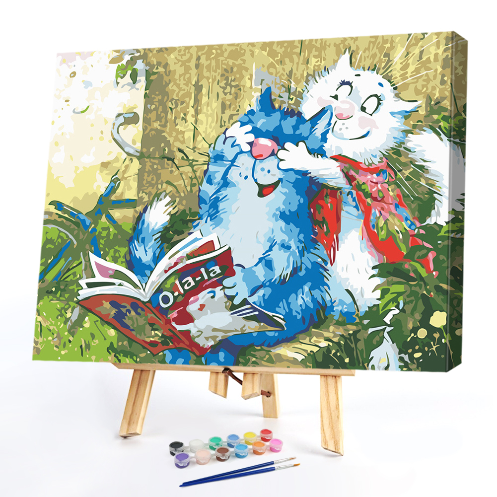 

50*40CM - Paint By Numbers - Blue Cat, 501 Original