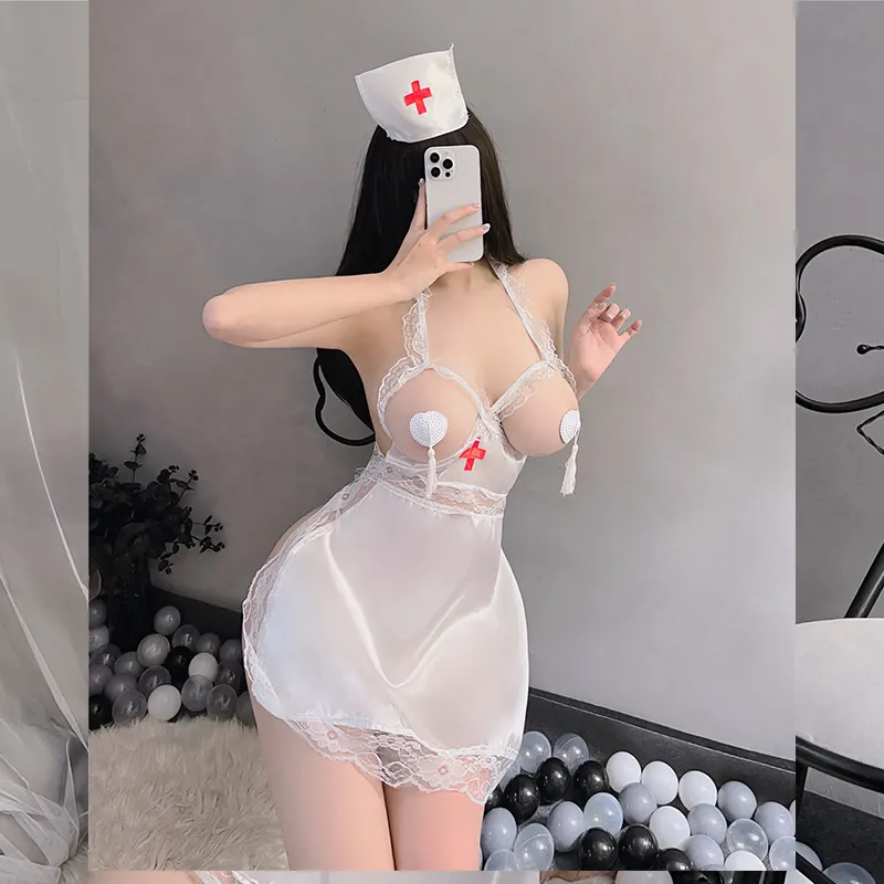 Churchf Sexually Lingerie Leaking Nurse Clothes Large-Size Cook Role-Playing Back Night Club Away From Pure Pyjamas