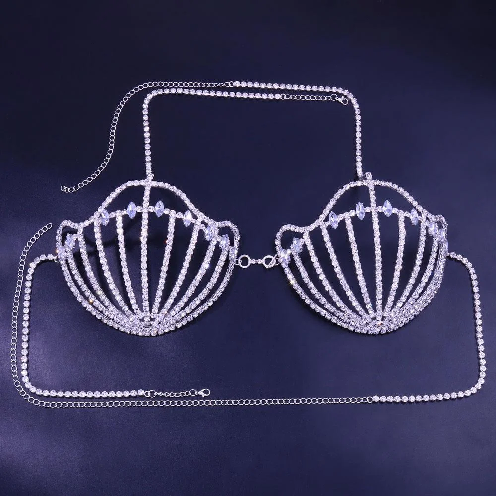 Rhinestone shell shape boay chain