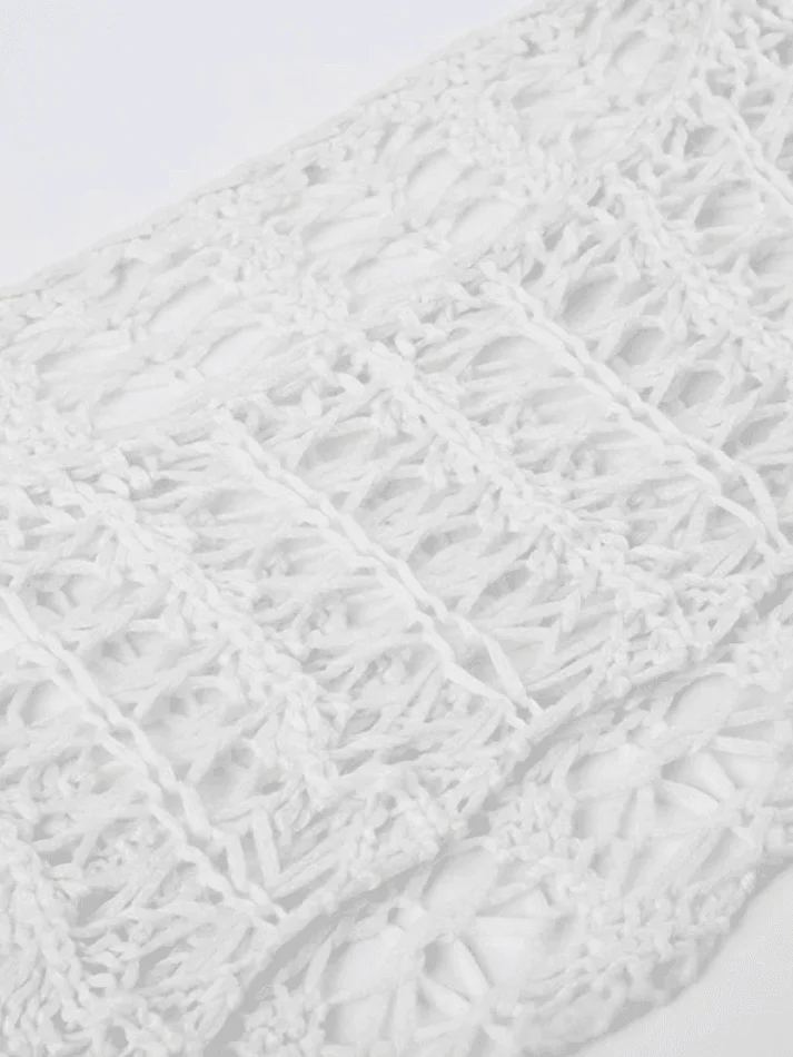 Brownm Retro Hollow Short Knit Crop Top