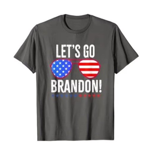 Let's Go Brandon Sunglasses Vintage T-Shirt Grey