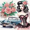 >SALE<5D DIY Partial Special Shaped Drill Diamond Painting Kit Retro Girl 30x30cm