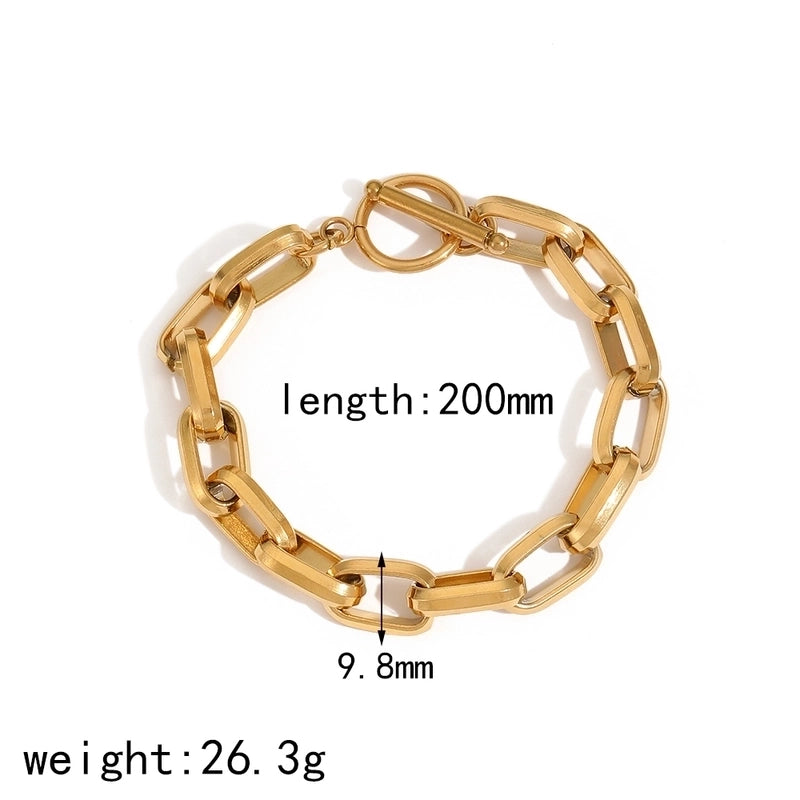 Cool Style IG Style Geometric 304 Stainless Steel 18K Gold Plated Bracelets In Bulk