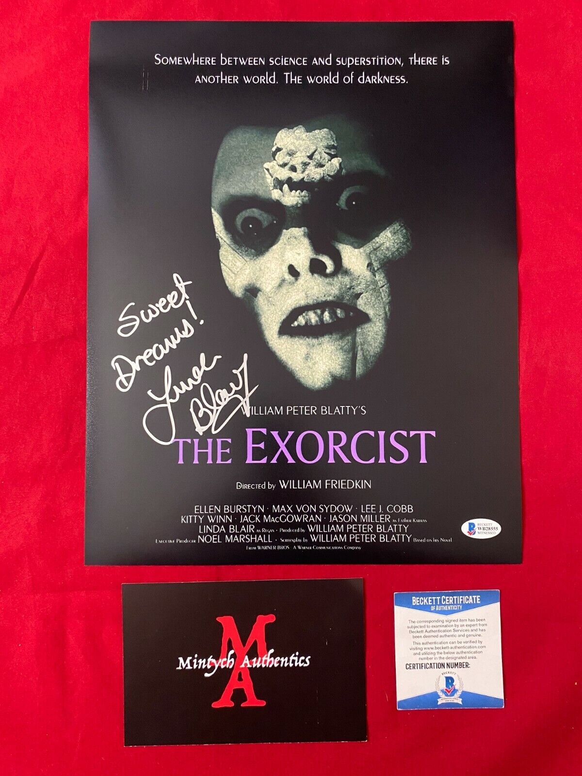 LINDA BLAIR AUTOGRAPHED SIGNED 11x14 Photo Poster painting! THE EXORCIST! REGAN! BECKETT COA!