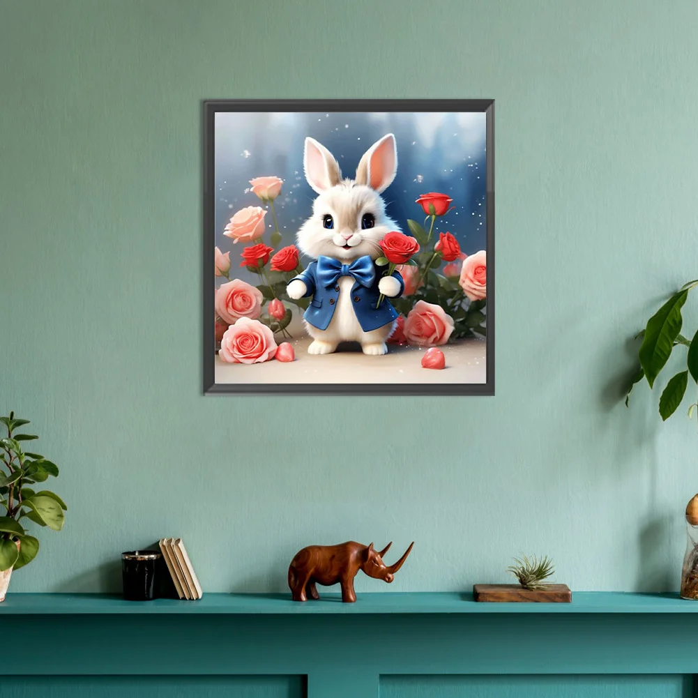Diamond Painting - Full Round Drill - Flower Rabbit(Canvas|30*30cm)