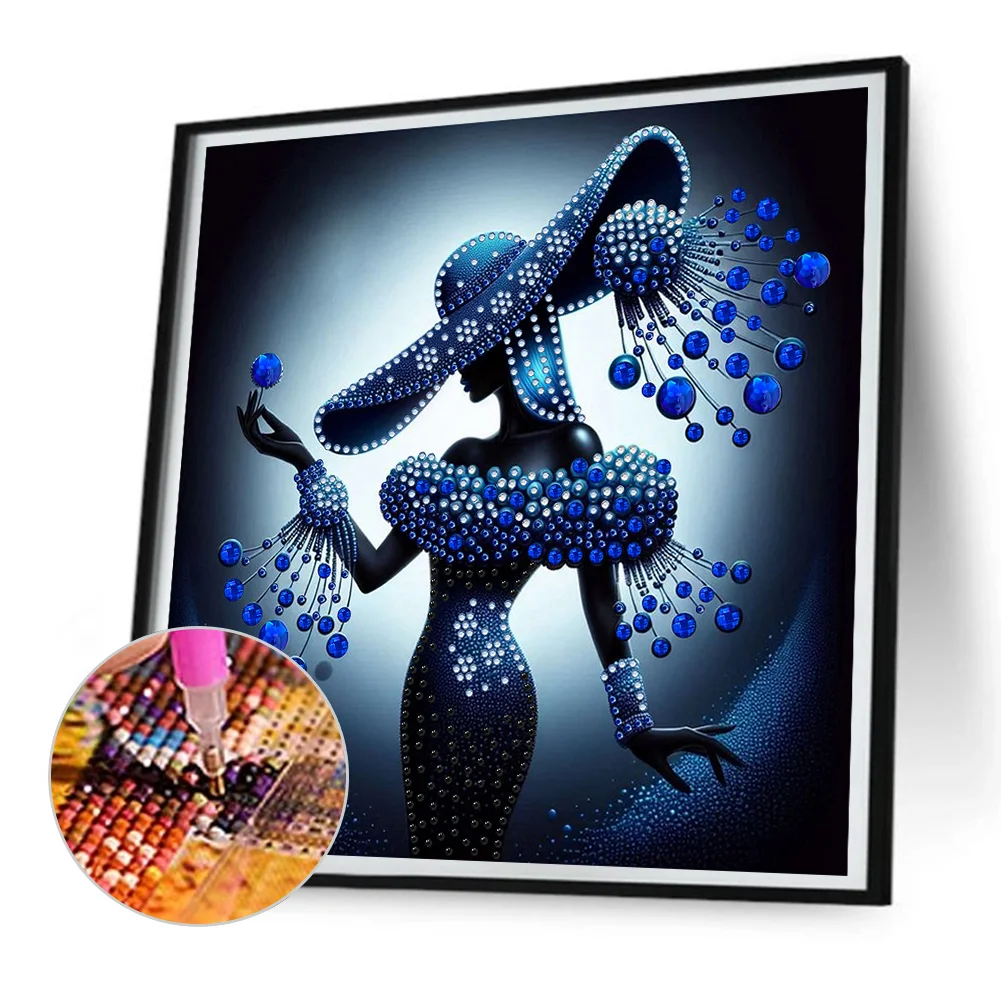 Diamond Painting - Partial Special Shaped Drill - Lady(Canvas|30*30cm)