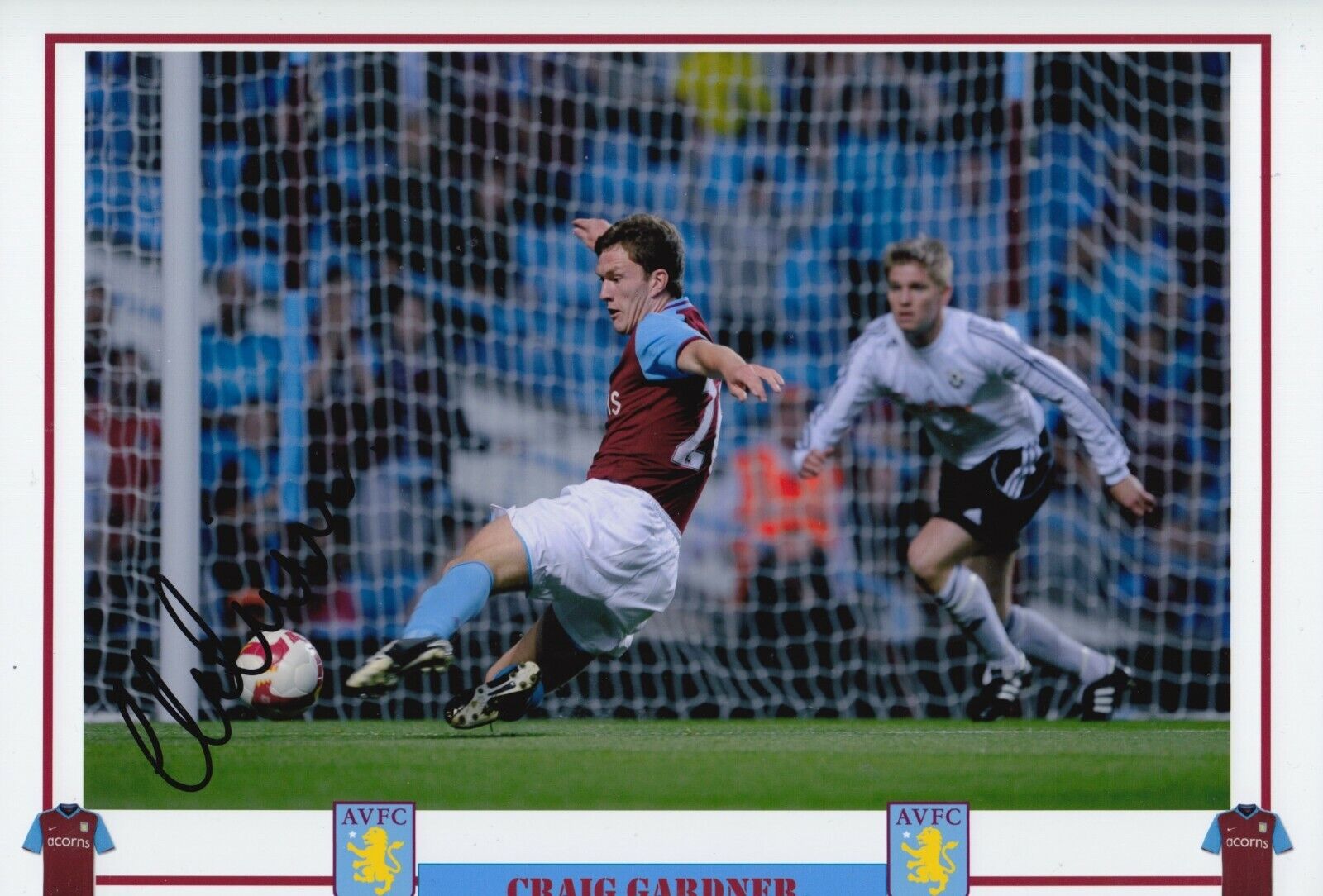 Craig Gardner Hand Signed 12x8 Photo Poster painting - Aston Villa Football Autograph.