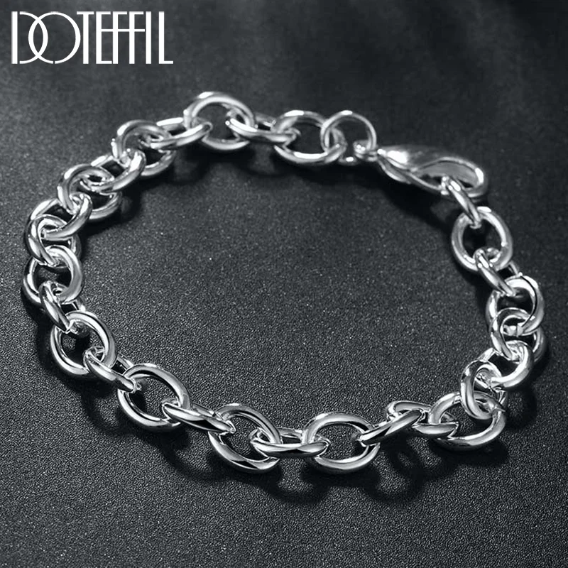 DOTEFFIL 925 Sterling Silver Much Circle Ring Bracelet For Women Jewelry