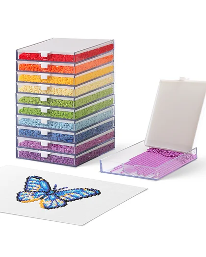 trabricks 小　大 Trabricks Diamond Painting Drills Storage Tray Bead Container
