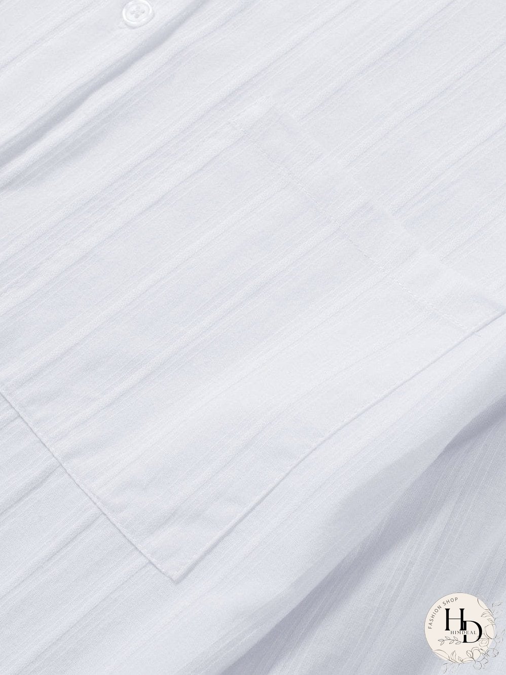 Simple Solid Lapel Button Long Sleeve Blouses