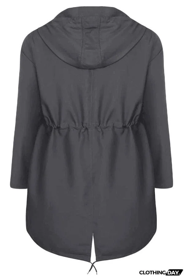 Plus Size Pocket Parka Jacket